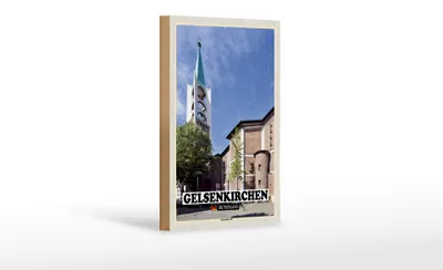 Produktbild von Holzschild Städte Gelsenkirchen Altstadtkirche Dekoration 12x18 cm