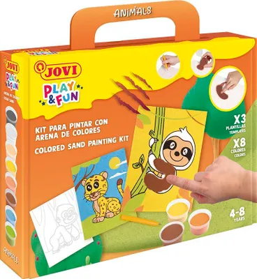 Productafbeelding van JOVI 77-2101 JOVI Bastelset Play & Fun Sand Painting Kit Animals mehrfarbig