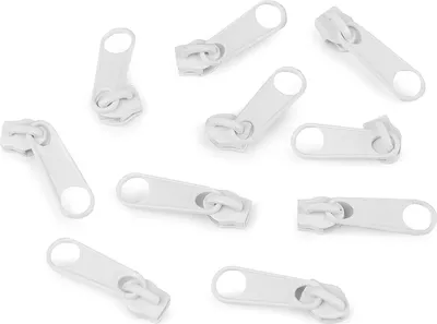 10 Reißverschluss Zipper für Endlosreißverschluss, 3mm, weiß