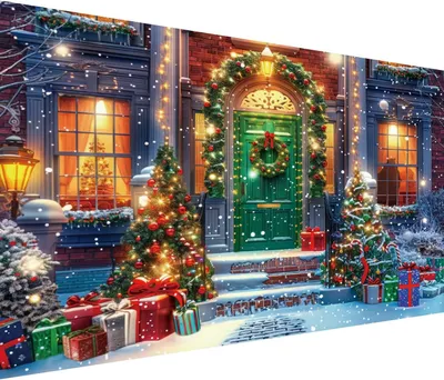 Image de Kit de peinture diamant sur toile, dimensions 40 x 70 cm, imperméable, décoration murale à réaliser soi-même pour les fêtes de Noël
