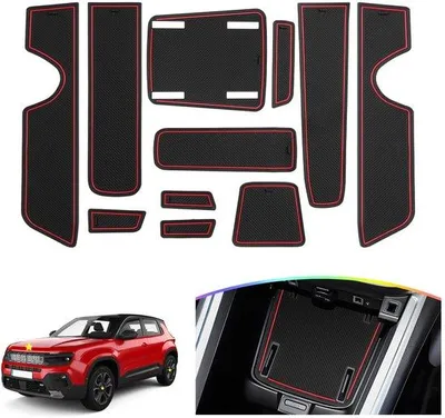 Immagine prodotto di Tappetini antiscivolo in plastica per Jeep Avenger 2023-2025 (rossi)