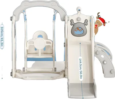 Immagine prodotto di Scivolo per bambini da parco giochi, tema alci, design sicuro, grigio chiaro