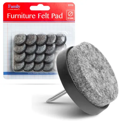 Produktbild von Selbstklebende Filzgleiter - Anti-Scratch Bodenschutz Filz mit Nagel – Schwarz/Grau – 20 Stück – Möbel Filz selbstklebend - Bodenschutz Für Stühle Und Möbel Filz