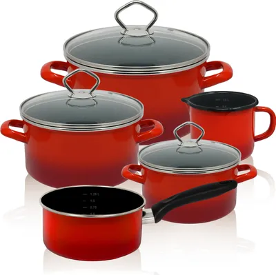 Produktbild von Karl Krüger 89566RO Topf-Set Rom 5-tlg., rot