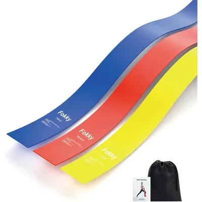 Produktbild von Fitnessband 3er-Set Theraband Lang Widerstandsbänder 3 Stärken Gelb Rot Blau 1.5m