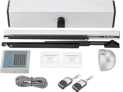 Produktbild von Automatisches Türöffner-Set - Türschließer - Öffnungswinkel 110° - Motor 50 W - Edelstahl - Für Hotel und Büro