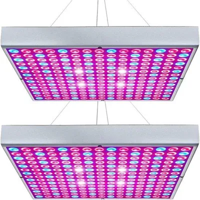 Obrázek produktu pro LED osvětlení pro rostliny – 225 LED diod – osvětlení s červeným, modrým a bílým panelem – vhodné pro pokojové rostliny, skleníky, zeleninu a květiny – sada dvou kusů