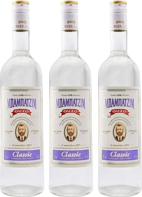 Produktbild von Ouzo Babatzim classic 3x 0,7l | Premium-Ouzo aus Thessaloniki | Seit 1875 | 2-fach destilliert | 42% Vol. | + 20ml Jassas Olivenöl