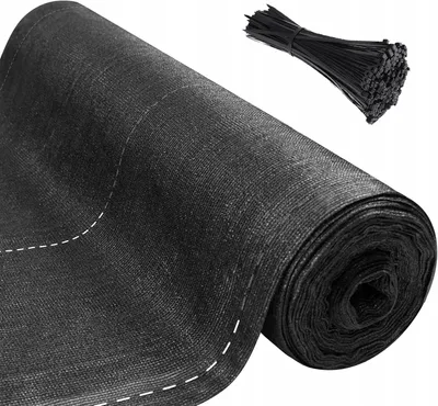 Zdjęcie produktu dla OSŁONA BALKONOWA HDPE 150 g/m² OPASKI KABLOWE ANTRACYTOWA OCHRONA PRZED UV