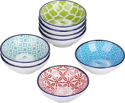 Obrázek produktu pro vancasso Maracon porcelánové misky na dipy, 8dílná sada misek, Ø 8,8 cm misky na svačinu, misky na omáčku