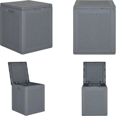 Obrázok produktu pre vidaXL Záhradný box sivý PP ratan 90 L - Záhradná truhla - Záhradné truhly - Úložný box