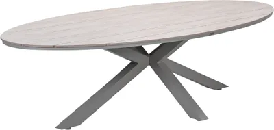 Produktbild von Edison Tisch oval - 280x140 cm -taupe -light teak Vironwood