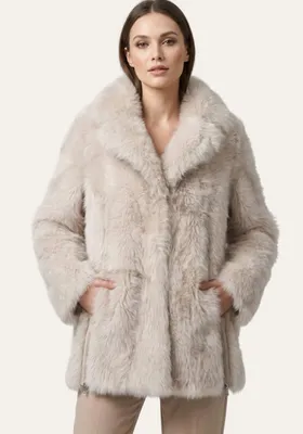 Produktbild von Toscana Lammfelljacke in Creme-Beige Modell 1040 - Größe: M