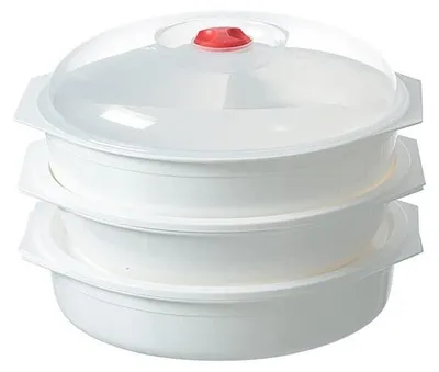 Imagen del producto de Omgoods - Juego de 3 recipientes para microondas con ventilación, capacidad de 2 litros