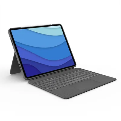 Produktbild von Logitech Combo Touch - Tastatur und Foliohülle - mit Trackpad - hintergrundbeleuchtet - Apple Smart connector - QWERTZ - Schweiz - Oxford Gray - für Apple 12.9-inch iPad Pro (5. Generation)