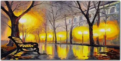 Produktbild von Coloray - Bild aus Glas - 120x60 cm - Dekoration wohnzimmer wanddekoration gehärtetes Glas Küche glasblock mit bild - Park Baum Lichter Stadt
