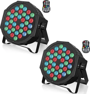 Image de ZonQoonz LEDx2 spots ZQ01104 36W avec télécommande 7 modes d'éclairage, set