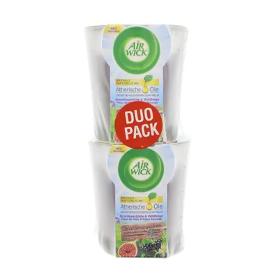 Produktbild von Air Wick Doppelpack Duftkerze Blütenzauber Brombeerblüte & Wildfeige mit Ätherischen Ölen je 105g