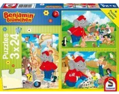 Image de Schmidt Spiele 56400 - Puzzle pour enfants Benjamin Blümchen - Im Zoo, 3x24 pièces