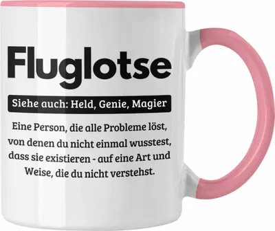 Produktbild von Trendation - Fluglotse Tasse Geschenk Spruch für Fluglotsen Geschenkidee Kaffee-Becher (Rosa)