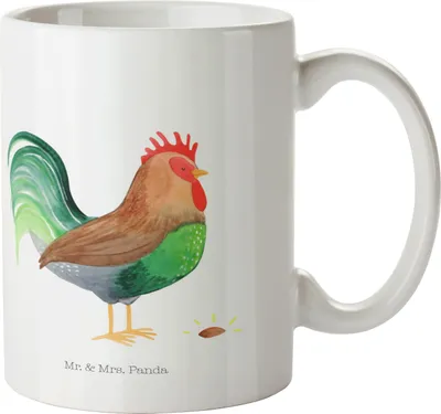 Produktbild von Mr. & Mrs. Panda Plastikbecher Hahn Korn - Weiß - Geschenk, Eier, Trinklernbecher, Bauernhof, Pott, Kindertasse, Henne, Mehrwegbecher, Outdoor Tasse, Natur