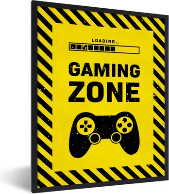 Produktbild von MuchoWow® Gerahmtes Poster Spiele - Zitate - Controller - Spielzone - Spiel 30x40 cm - Poster mit Schwarzem Bilderrahmen Wandposter Rahmen Foto Bilder - Wanddeko - Kunstdrucke
