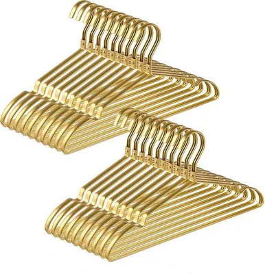Produktbild von Famanu Kleiderbügel Set 20 Stück mit glatter Oberfläche - Gold