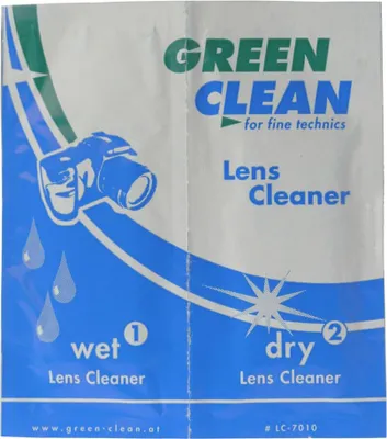 Produktbild von Green Clean Lens Cleaner, Gerätreinigungs-Feucht-& Trockentücher, Objektive / Glas, 70 g, 10 Stück(e)