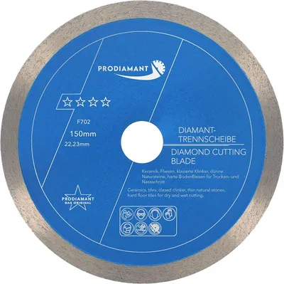 Zdjęcie produktu dla PRODIAMANT Diamentowa tarcza tnąca 150 mm Płytka, gres porcelanowy Premium Rondo F702