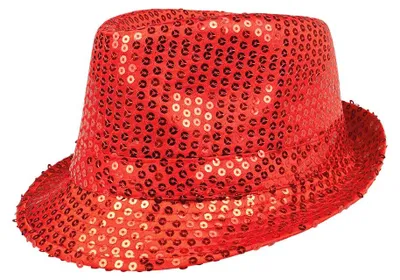 Image de Chapeau rouge à paillettes pour adultes