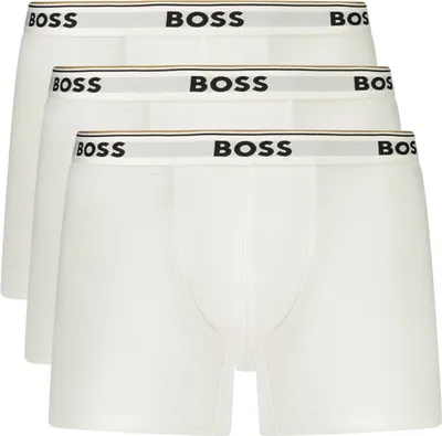 Produktbild von Dreierpack Herren Boxershorts Weiß mit Elastischem Bund & Muster
