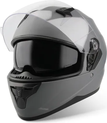 Produktbild von VINZ Kennet Integralhelm mit Sonnenblende | Motorrad Helm Vollvisierhelm Mopedhelm ECE 22.06 | Motorradhelm Full-Face Helme | für Damen & Herren | In Gr. XS-XXL - Titanium | M (57 - 58 cm)