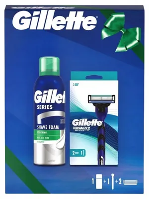 Immagine prodotto di Set rasoio Mach3 Sport + 2 ricariche + schiuma da barba Series Gillette