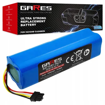 Obrázek produktu pro Gares Náhradní baterie pro Xiaomi Roborock S50 S51 S55 S502-00 S552 | 14,4V 5,2 Ah Li-Ion | Vysokovýkonná baterie pro robotický vysavač | Kompatibilní s Xiaomi Roborock S50 S51 S55 S502-00 S552 | Prémiová kvalita