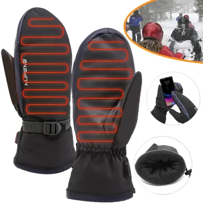 Produktbild von Winter Beheizbare Handschuhe, Touchscreen Kompatibel, Spritzwassergeschützt, Thermo Handschuhe zum Radfahren Skifahren