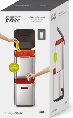 Zdjęcie produktu dla Joseph Joseph Totem Compact 40-litrowa jednostka do segregacji i recyklingu odpadów - kamień