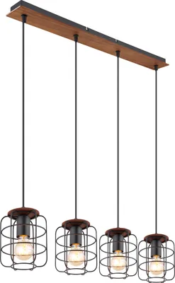 Produktbild von Globo Lighting Hängeleuchte Metall schwarz, 4x E27