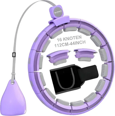 Produktbild von PolkaHome® Beschwerter Fitness-Hula-Hoop – 122 cm Durchmesser, 1 kg, lila, für Erwachsene