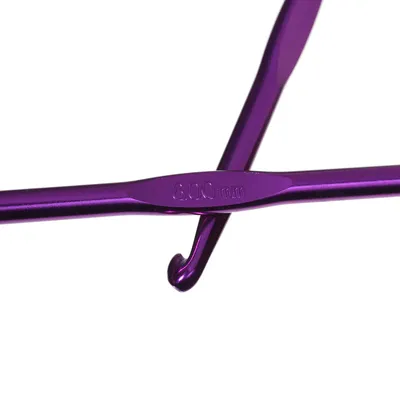 Aluminium Häkelnadel 6mm Detail Kopf und Griff