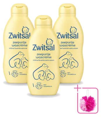 Productafbeelding van 3 x Zwitsal Milde Wascrème - 200 ml - Voordeelverpakking - 3 stuks