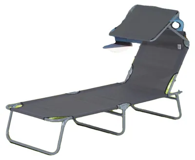 Image de Chaise longue de jardin, tissu Oxford, structure métallique thermolaquée, 187 x 58 x 36 cm, dimensions pliée 71 x 10,5 x 58 cm, charge maximale 120 kg