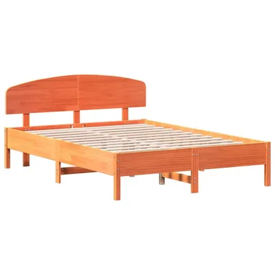 Produktbild von vidaXL Massivholzbett ohne Matratze Wachsbraun 160x200 Kiefernholz