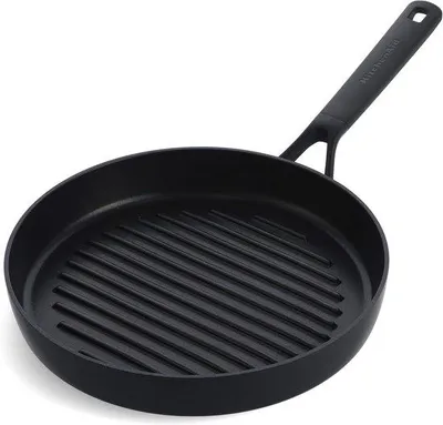 Produktbild von Famanu Grillpfanne 28 cm - Harteloxiertes Aluminium, PFAS-frei, Induktion, Ofen- und Spülmaschinenfest, Schwarz