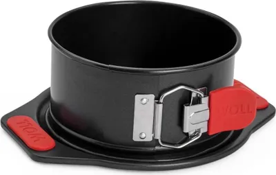 Immagine prodotto di Teglia a forma di molla di 15 cm di diametro con fondo a prova di perdite e manici in silicone - resistente al calore fino a 230 °C - rivestimento antiaderente senza PFAS Teglia a forma di molla