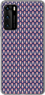 Produktbild von MuchoWow® Handyhülle Schutzhülle Hülle für Telefoonhoesje Huawei P40 Muster - Vintage - Blau - Rot Silikon Softcase Handy Hülle - Handytasche