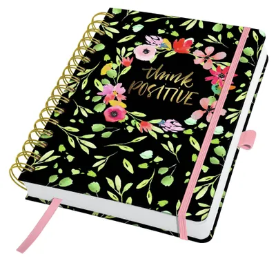 Produktbild von SIGEL JP200 Tagesplaner Jolie undatiert - Flower Love - ca. A5 - schwarz, grün, rosa - Hardcover - für 110 Tage, 2 Seiten = links Notizen / rechts Planungsseite -