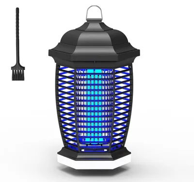 Obrázok produktu pre Lampa proti hmyzu – Odstraňovač komárov a much – Boj proti škodcom – Vodotesná (IPX4) – Dosah 100 m² – Čierna