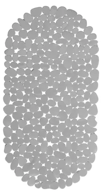 Image de Tapis de baignoire Relaxdays aspect pierre, tapis de bain antidérapant avec ventouses, tapis antidérapant lavable, 36 x 68 cm, gris