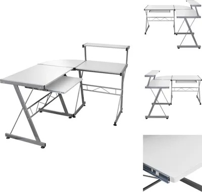 Produktbild von vidaXL Eck-Computertisch Weiß 132x112x99 cm Holzwerkstoff -  Schreibtische