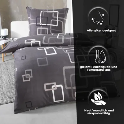 Produktbild von Warme Winter Microfaser Thermo Fleece Bettwäsche 135x200 155x220 200x200 Moderne, Größe:135 x 200 cm, Design - Motiv:Design 8